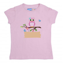 Pink Half sleeve Girls Pyjama - Owl 